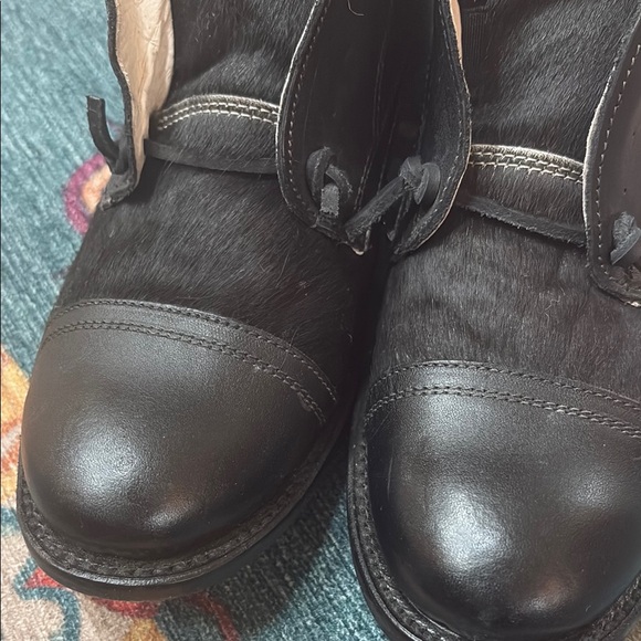 Freebird Mabel Black Fur Oxford Shoes 11 - Picture 8 of 8